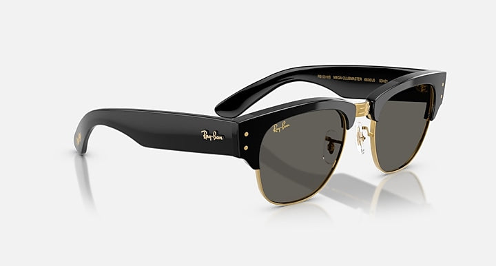Ray-Ban MEGA CLUBMASTER BLACKED OUT COLLECTION Black On Gold; Black with Ultra Black Solid Color lenses - Alternative
