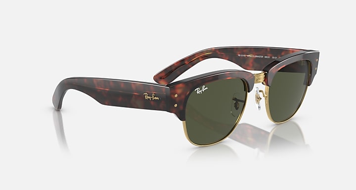Ray-Ban MEGA CLUBMASTER Tortoise On Gold with G-15 Green Solid Color lenses - Alternative