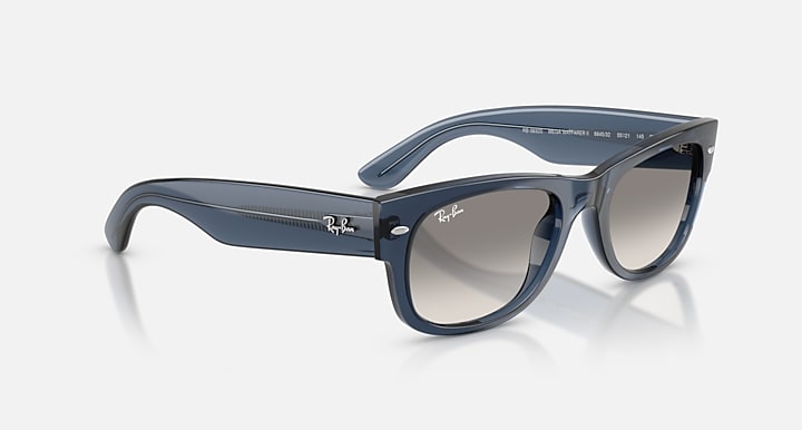 Ray-Ban MEGA WAYFARER II Transparent Dark Blue with Clear Gradient Grey Gradient lenses - Alternative
