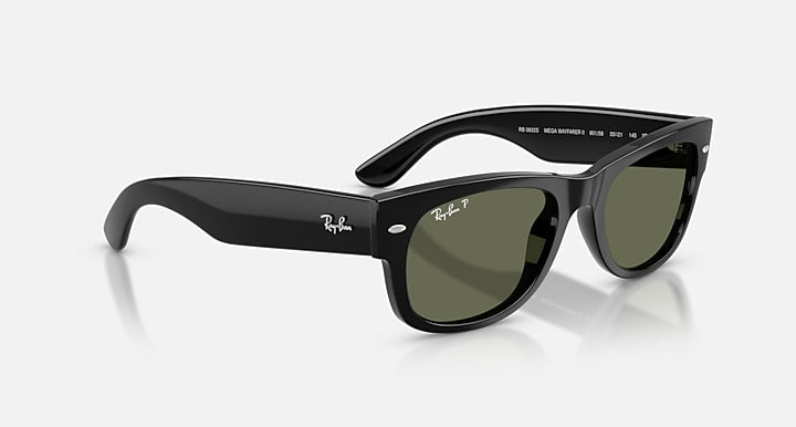 Ray-Ban MEGA WAYFARER II Black with Green Polarized Solid Color lenses - Alternative