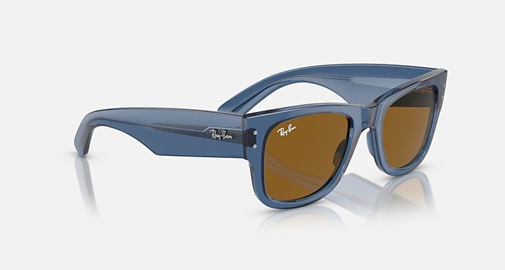 Ray-Ban MEGA WAYFARER BIO-BASED Transparent Blue with Brown Solid Color lenses - Alternative