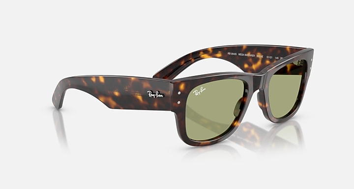 Ray-Ban MEGA WAYFARER SUMMER CAPSULE Havana with Bottle Green Solid Color lenses - Alternative