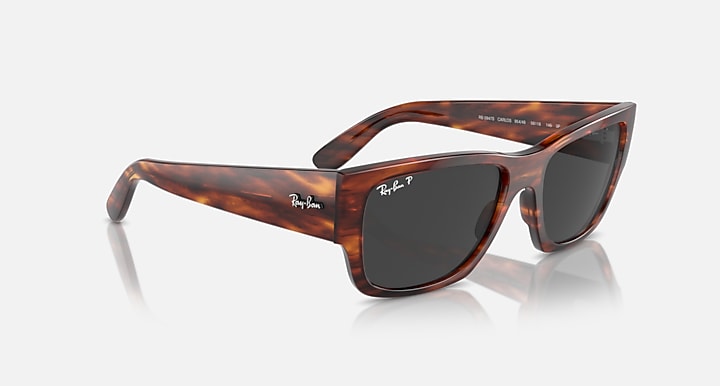 Ray-Ban CARLOS Striped Havana with Black Polarized Solid Color lenses - Alternative