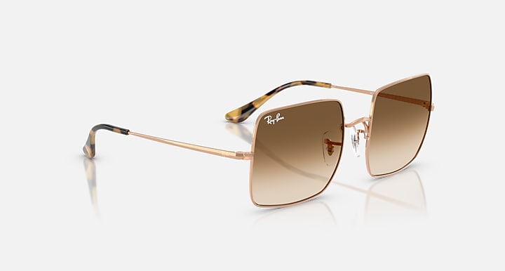 Ray-Ban SQUARE 1971 CLASSIC Rosegold; Rose Gold with Clear Gradient Brown Gradient lenses - Alternative