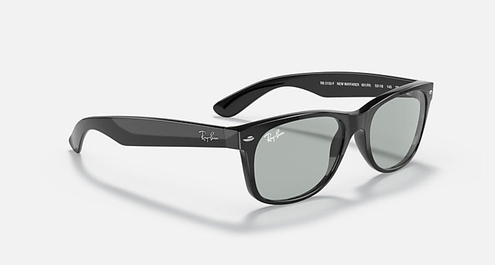 Ray-Ban NEW WAYFARER CLASSIC Black; Shiny Black with Light Grey Solid Color lenses - Alternative