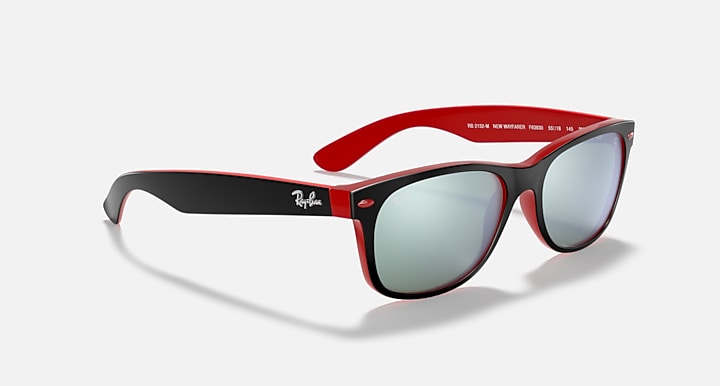 Ray-Ban RB2132M SCUDERIA FERRARI COLLECTION Black with Silver Flash Solid Color - Mirror lenses - Alternative