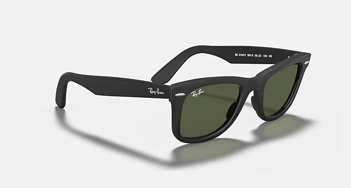 Ray-Ban ORIGINAL WAYFARER CLASSIC Black with G-15 Green Solid Color lenses - Alternative