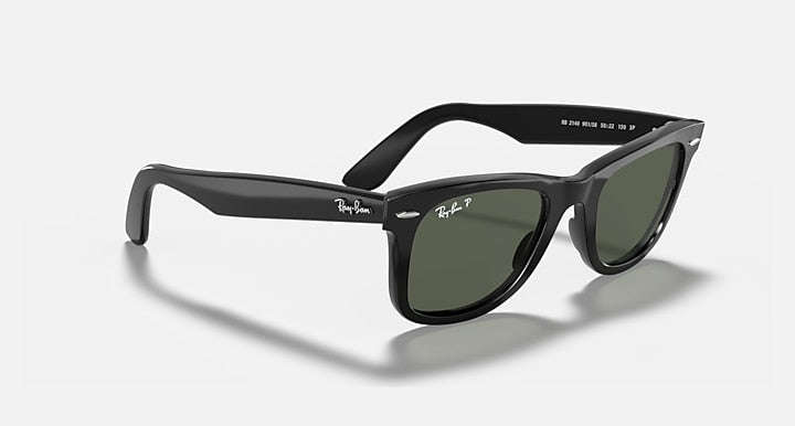 Ray-Ban ORIGINAL WAYFARER CLASSIC Black with Green Polarized Solid Color lenses - Alternative