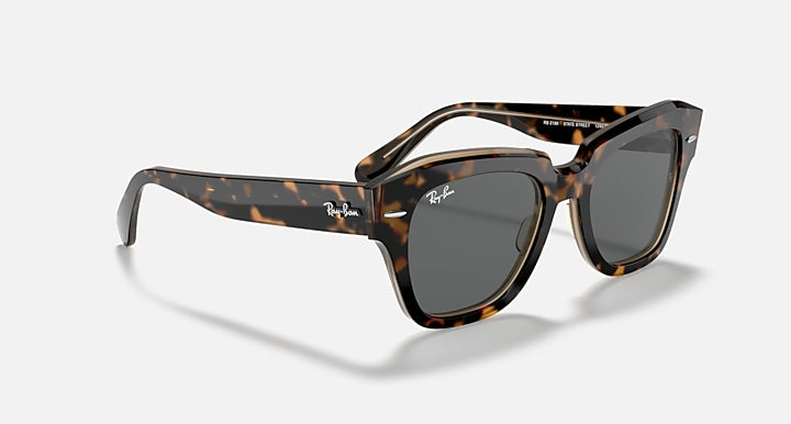 Ray-Ban STATE STREET Havana On Transparent Brown with Dark Grey Solid Color lenses - Alternative