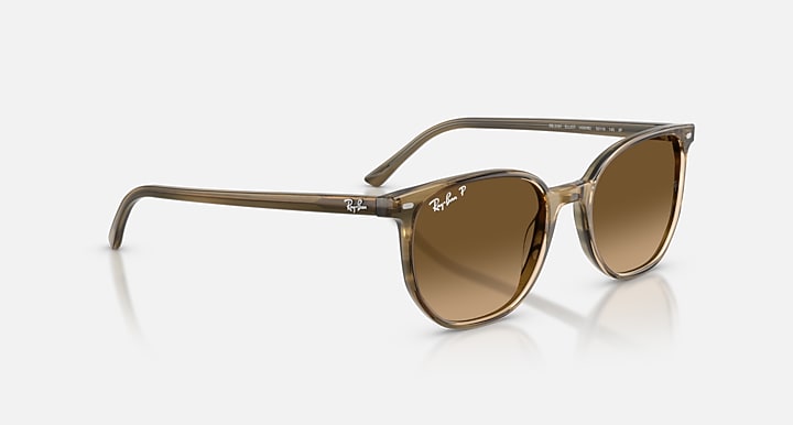 Ray-Ban ELLIOT Striped Green with Polarized Brown Gradient Gradient lenses - Alternative