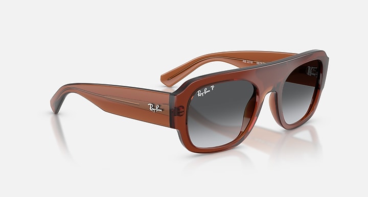 Ray-Ban RB2218 Transparent Brown with Grey Gradient Polarized Gradient lenses - Alternative