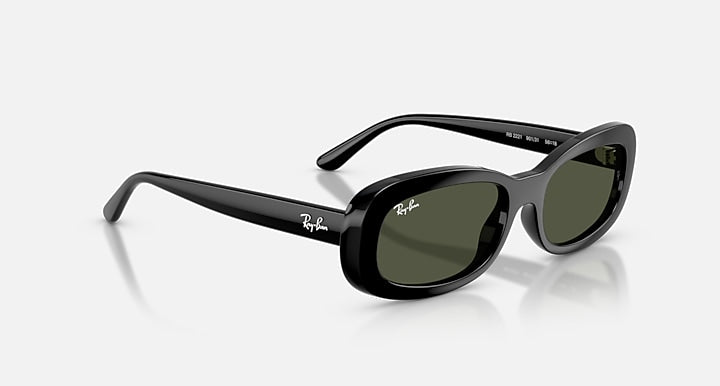 Ray-Ban RB2221 Black with Green Solid Color lenses - Alternative