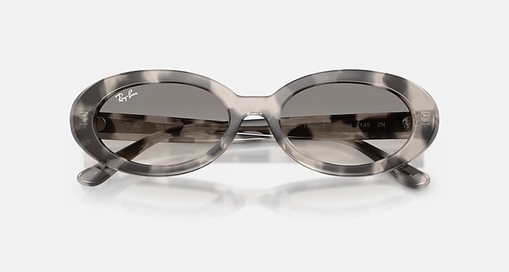 Ray-Ban RB2223 Opal Grey Havana with Clear Gradient Grey Gradient lenses - Closed Front