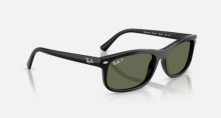 Ray-Ban RB2224 Black with Green Polarized Solid Color lenses - Alternative