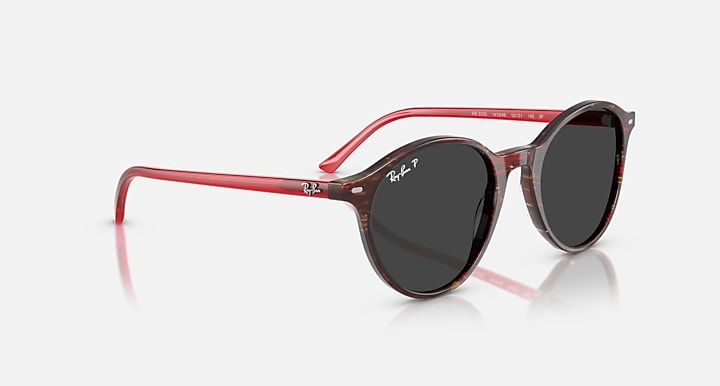 Ray-Ban RB2230 Transparent Shade Fantasy Red; Transparent Red with Polarized Black Solid Color lenses - Alternative