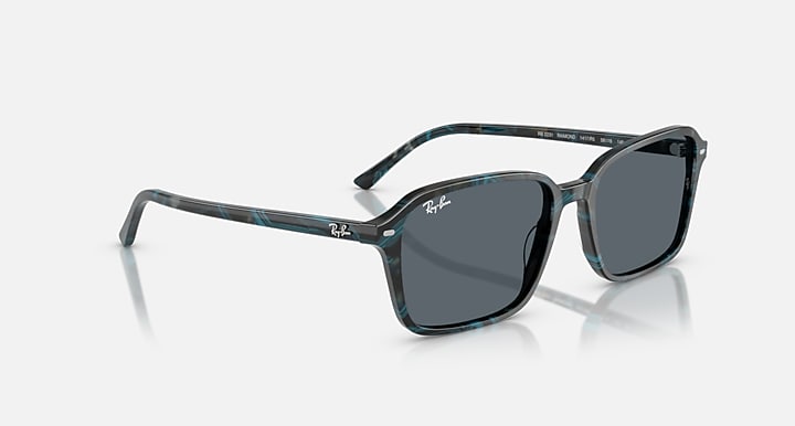 Ray-Ban RAIMOND Transparent Fantasy Blue & Grey with Blue Solid Color lenses - Alternative
