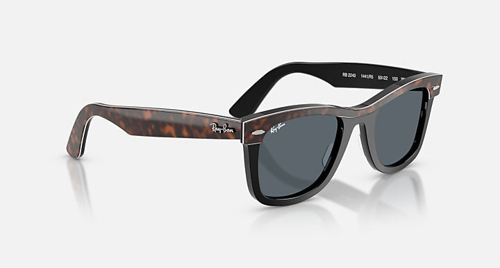 Ray-Ban WAYFARER STREET NEAT Havana On Black with Blue Solid Color lenses - Alternative