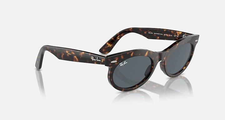 Ray-Ban WAYFARER OVAL Havana with Blue Solid Color lenses - Alternative