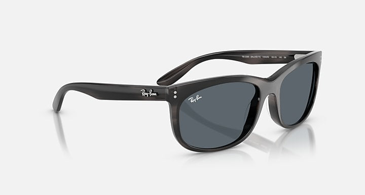 Ray-Ban BALORETTE Striped Gray with Blue Solid Color lenses - Alternative