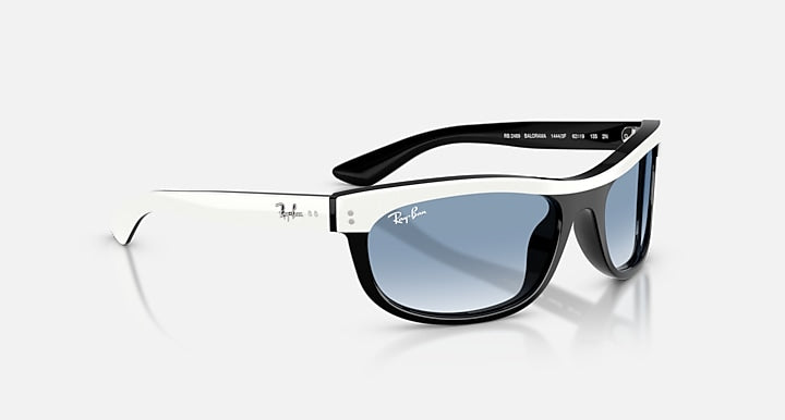 Ray-Ban BALORAMA STREET NEAT White On Black with Clear Gradient Blue Gradient lenses - Alternative