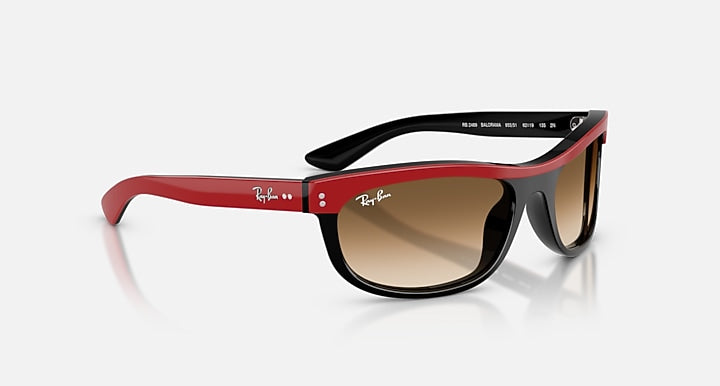 Ray-Ban BALORAMA STREET NEAT Red On Black with Clear Gradient Brown Gradient lenses - Alternative