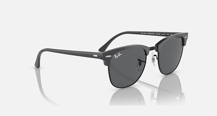 Ray-Ban CLUBMASTER CLASSIC Grey On Black; Grey with Dark Grey Solid Color lenses - Alternative