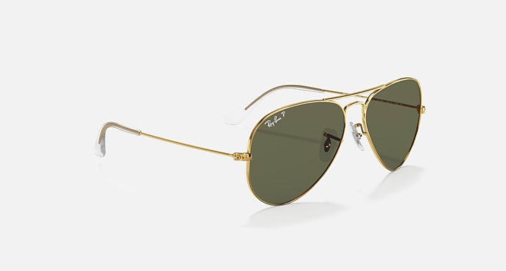 Ray-Ban AVIATOR CLASSIC Arista Gold with G-15 Green Polarized Solid Color lenses - Alternative