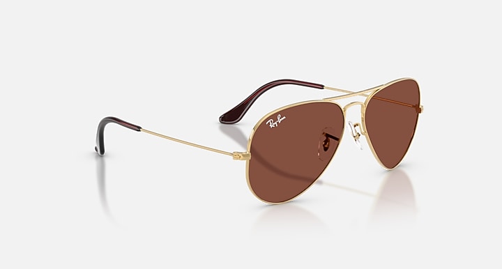Ray-Ban AVIATOR LARGE METAL Arista Gold with Red Solid Color lenses - Alternative