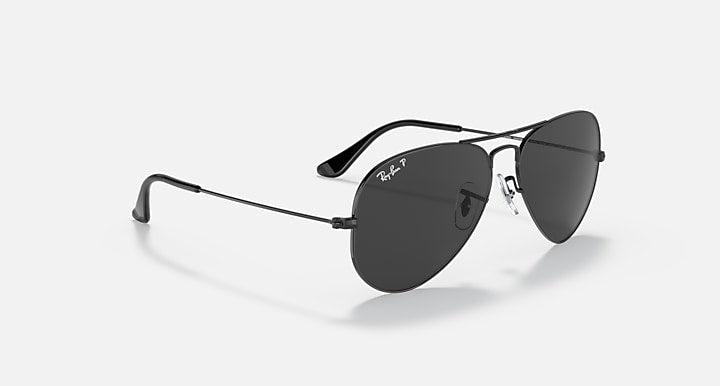 Ray-Ban AVIATOR TOTAL BLACK Black with Black Polarized Solid Color lenses - Alternative