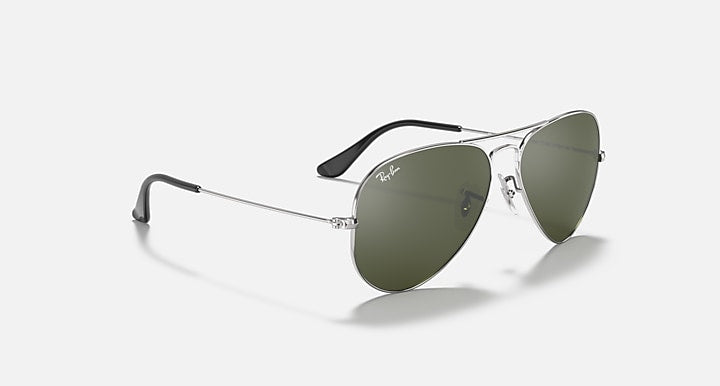 Ray-Ban AVIATOR MIRROR Silver with Grey Solid Color - Mirror lenses - Alternative