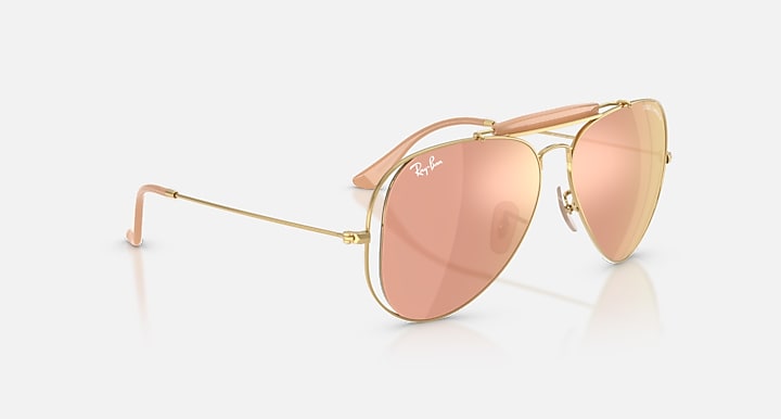 Ray-Ban THE OUTDOORSMAN BY DOLCE&GABBANA Arista Gold with Dark Brown Mirror Rose Gold Solid Color - Mirror lenses - Alternative