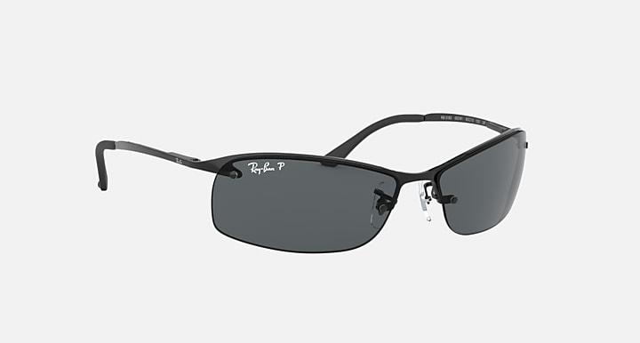 Ray-Ban RB3183 Black with Dark Grey Polarized Solid Color lenses - 330