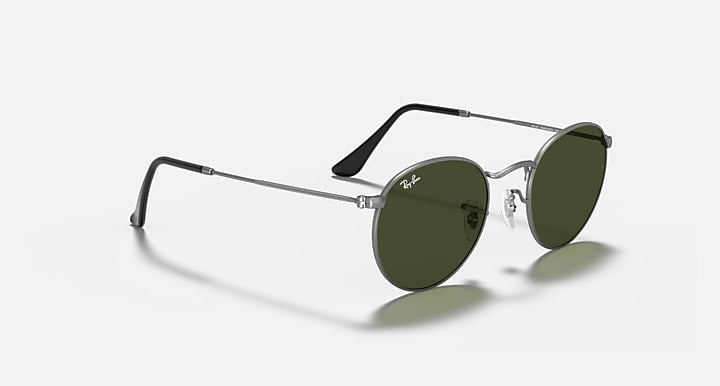 Ray-Ban ROUND METAL Gunmetal with G-15 Green Solid Color lenses - Alternative