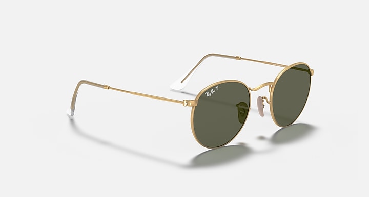 Ray-Ban ROUND METAL Gold with G-15 Green Polarized Solid Color lenses - Alternative
