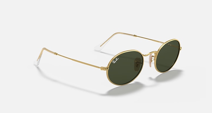 Ray-Ban OVAL METAL Arista Gold with G-15 Green Solid Color lenses - Alternative