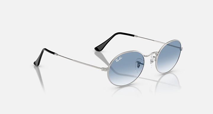 Ray-Ban OVAL METAL Silver with Clear Gradient Blue Gradient lenses - Alternative