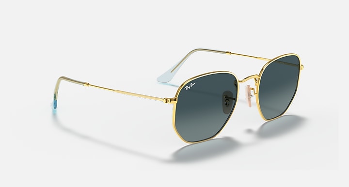 Ray-Ban HEXAGONAL FLAT LENSES Arista Gold with Blue Gradient lenses - Alternative