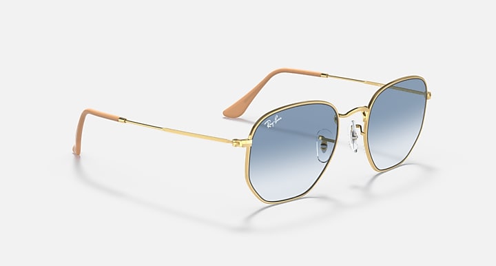 Ray-Ban HEXAGONAL Arista Gold with Light Blue Gradient Gradient lenses - Alternative