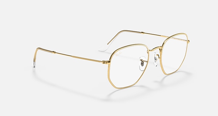 Ray-Ban HEXAGONAL BLUE-VIOLET LIGHT CLEAR Gold with Clear Blue-Violet Light Filter lenses - Alternative