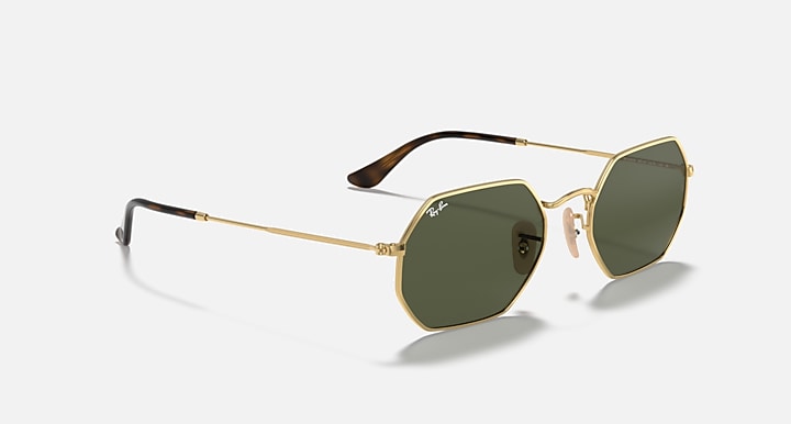 Ray-Ban OCTAGONAL CLASSIC Arista Gold with G-15 Green Solid Color lenses - Alternative