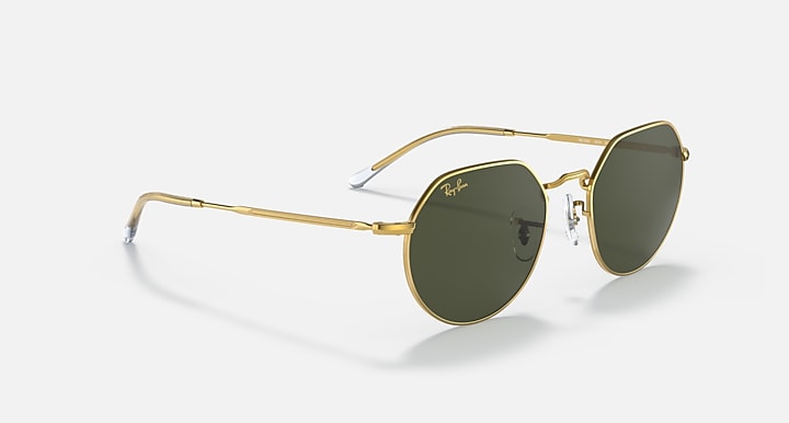 Ray-Ban JACK Gold with Green Solid Color lenses - Alternative