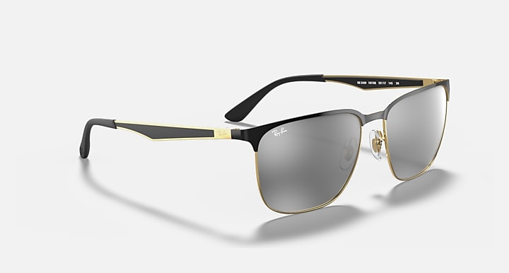 Ray-Ban RB3569 Black On Gold with Grey Gradient Mirror Gradient - Mirror lenses - Alternative