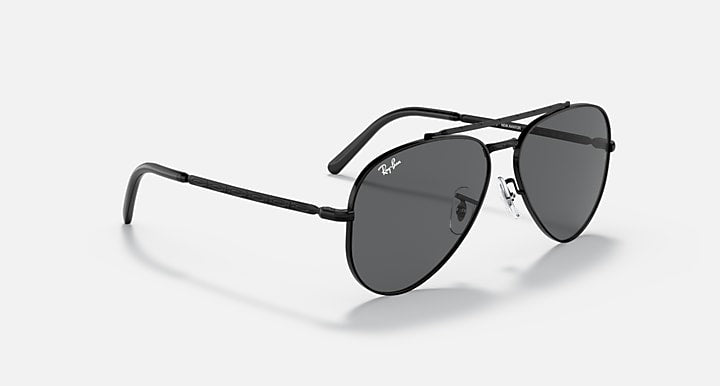 Ray-Ban NEW AVIATOR Black with Dark Grey Solid Color lenses - Alternative
