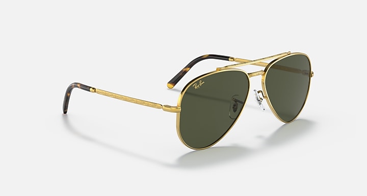 Ray-Ban NEW AVIATOR Gold with Green Solid Color lenses - Alternative
