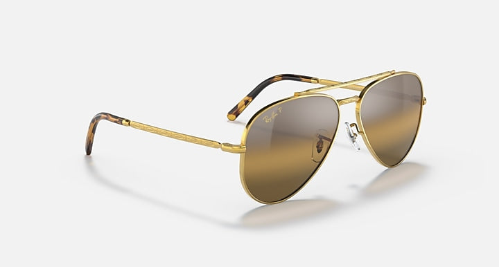 Ray-Ban NEW AVIATOR POLARIZED+ LENSES Gold with Silver & Brown Polarized+ Polarized+ lenses - Alternative