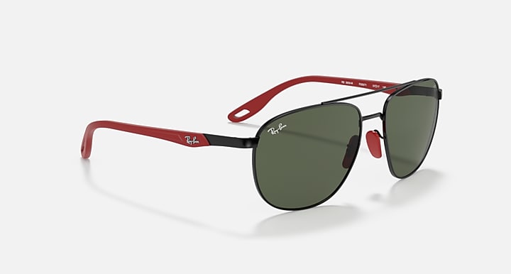 Ray-Ban RB3659M SCUDERIA FERRARI COLLECTION Black with Green Classic Solid Color lenses - Alternative