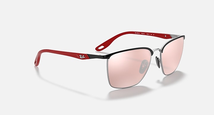 Ray-Ban RB3673M SCUDERIA FERRARI COLLECTION POLARIZED+ LENSES Black On Silver; Red with Silver Polarized+ Polarized+ lenses - Alternative
