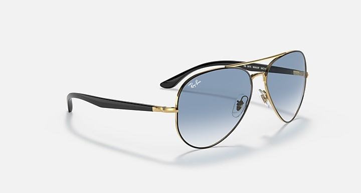 Ray-Ban RB3675 Black On Gold; Black with Light Blue Gradient lenses - Alternative