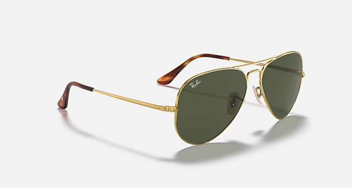 Ray-Ban AVIATOR METAL II Arista Gold with G-15 Green Solid Color lenses - Alternative