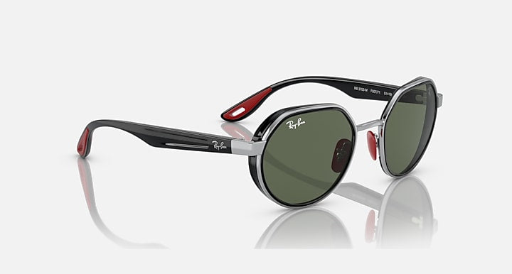 Ray-Ban RB3703M SCUDERIA FERRARI COLLECTION Silver; Black with Dark Green Solid Color lenses - Alternative